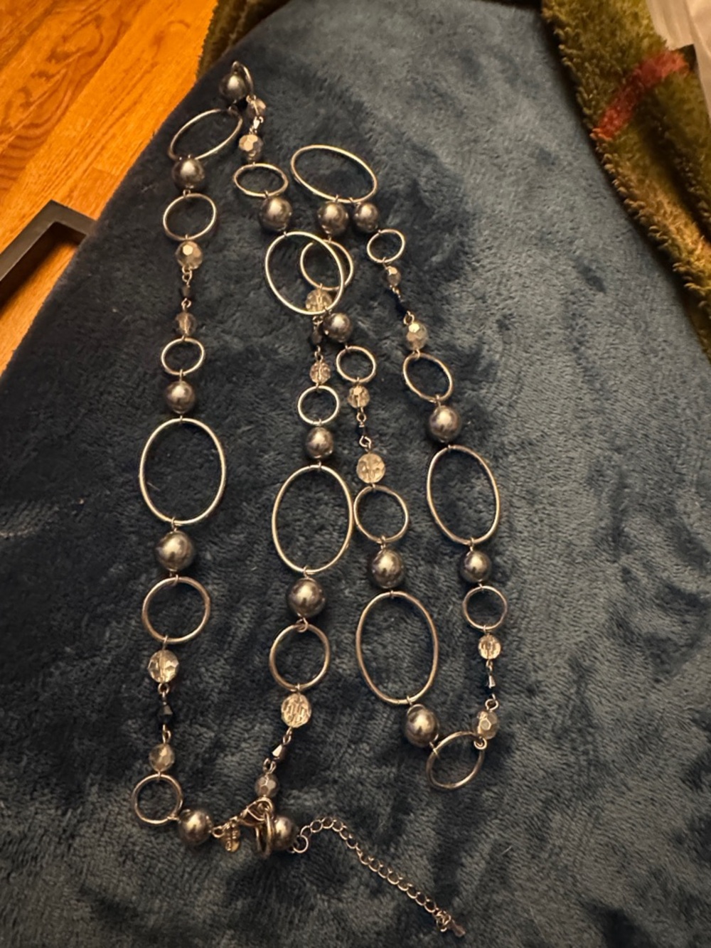 Lia Sophia Silver-Tone Multi Loop & Bead Necklace